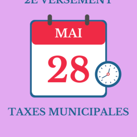 Deuxième versement des taxes municipales